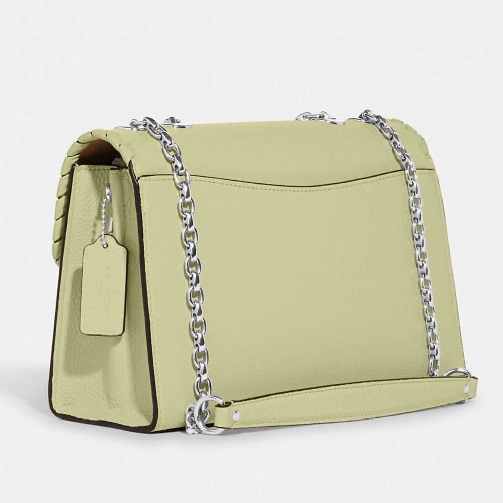 COACH NWT Lane Shoulder Bag With Whipstitch COLOR:
Silver/Pale Lime - Picture 4 of 16